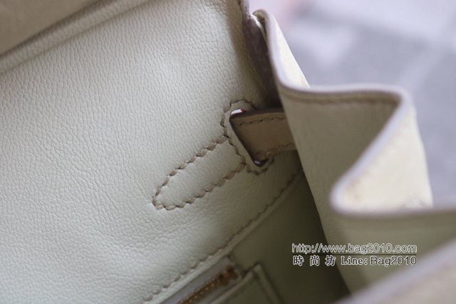 Hermes女包 愛馬仕Brikin 3C Parchemin羊毛白金扣 Hermes鉑金鴕鳥皮手提包  tdh2249